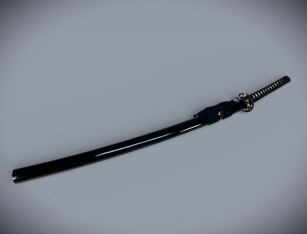 Golden Flower Katana mit 12-mal gefalteter Damast-Klinge Feng Lin Handgeschmiedetes Samurai Schwert