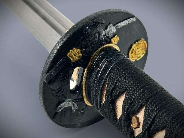 Daimyo Katana mit 12-mal gefalteter Damast Klinge Feng Lin Handgeschmiedetes Samurai Schwert