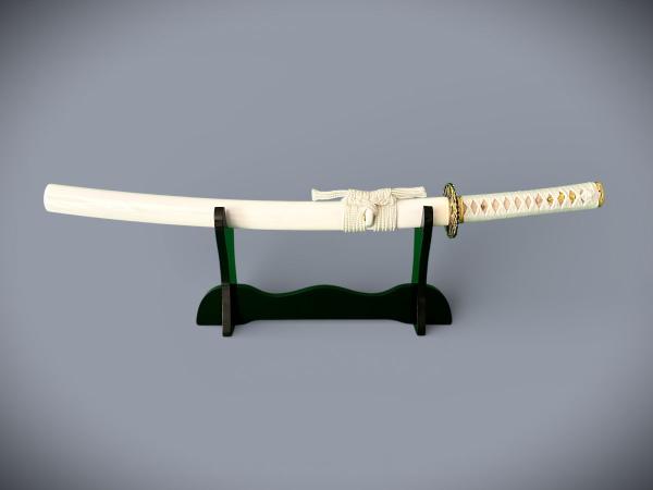 Sujin Wakizashi mit 12-mal gefalteter Damast Klinge Feng Lin Handgeschmiedetes Samurai Schwert