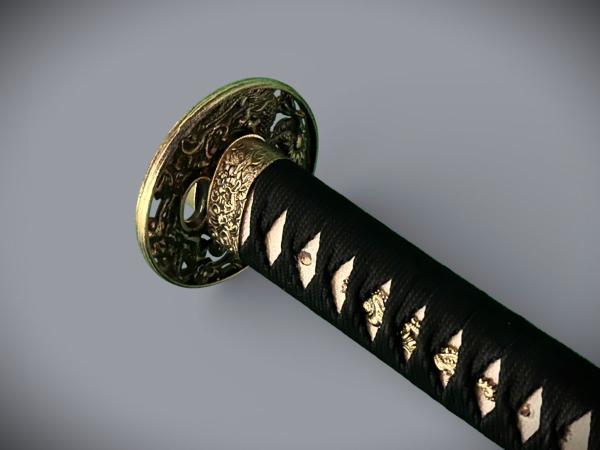Dragon Head Wakizashi mit 12-mal gefalteter Klinge Handgeschmiedetes Feng Lin Samurai Schwert