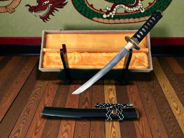 Dragon Head Tanto mit 12-mal gefalteter Klinge Handgeschmiedetes Feng Lin Samurai Schwert