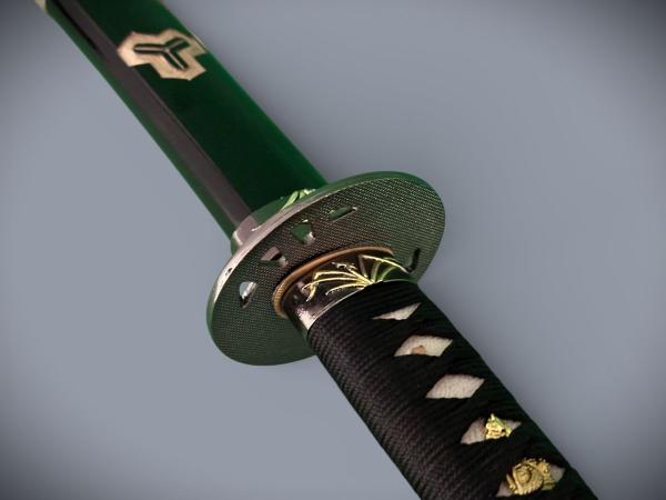 Kill Bill Hattori Hanzo Damast Katana mit 12-mal gefalteter Damast-Klinge Handgeschmiedetes Samurai Schwert