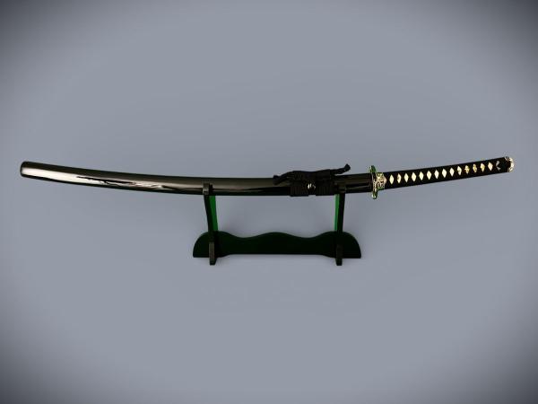 Suzaku Katana mit 12-mal gefalteter Damast Klinge Feng Lin Handgeschmiedetes Samurai Schwert