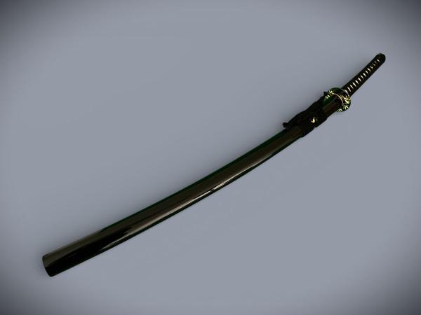 Suzaku Katana mit 12-mal gefalteter Damast Klinge Feng Lin Handgeschmiedetes Samurai Schwert