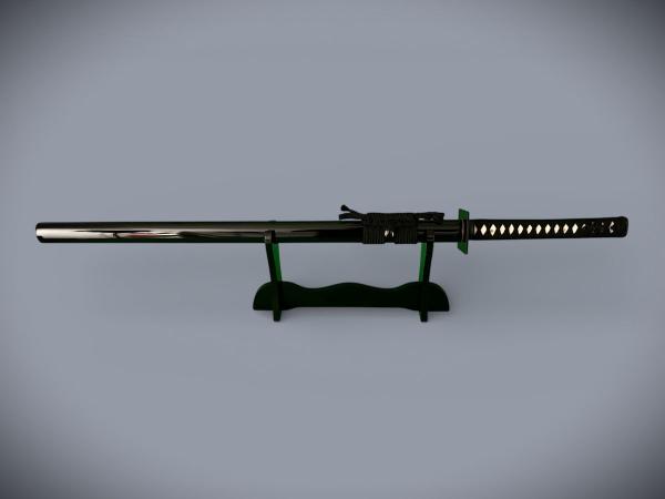 Ninja Katana mit 12-mal gefalteter Damast Klinge Feng Lin Handgeschmiedetes Samurai Schwert