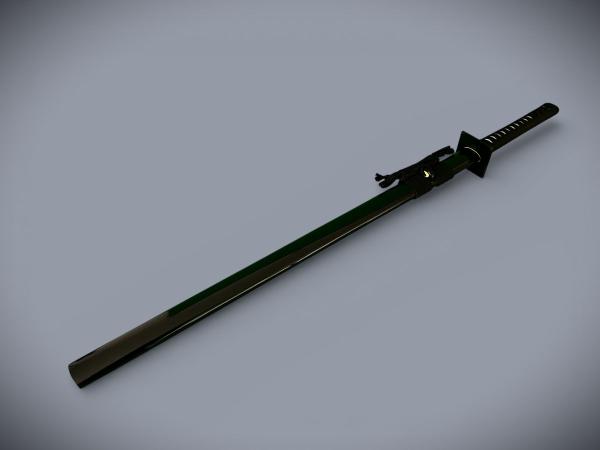 Ninja Katana mit 12-mal gefalteter Damast Klinge Feng Lin Handgeschmiedetes Samurai Schwert