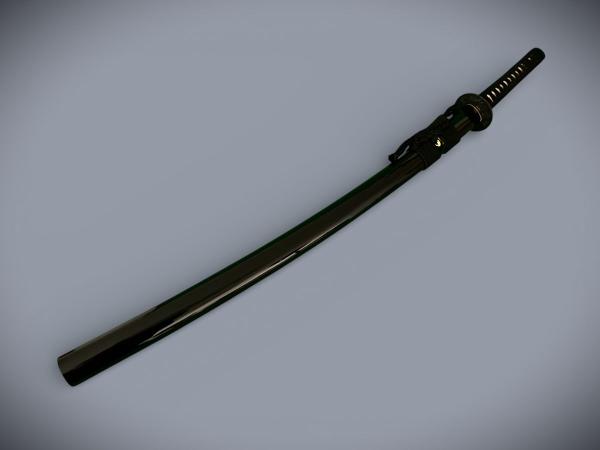 Genji Katana mit 12-mal gefalteter Damast Klinge Feng Lin Handgeschmiedetes Samurai Schwert