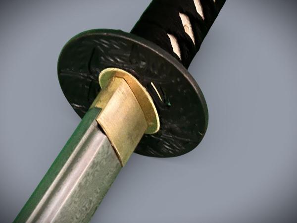 Genji Katana mit 12-mal gefalteter Damast Klinge Feng Lin Handgeschmiedetes Samurai Schwert