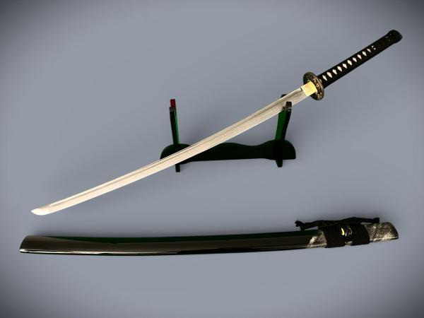 Snake Katana mit 12-mal gefalteter Damast-Klinge Feng Lin Handgeschmiedetes Samurai Schwert