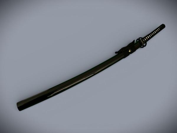 Musashiichi Katana mit 12-mal gefalteter Damast Klinge Handgeschmiedetes Samurai Schwert von Feng Lin