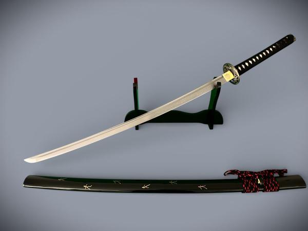 DRAGON SWORD Katana mit 12-mal gefalteter Damast Stahl Klinge Handgeschmiedetes Samurai Schwert von FENG LIN