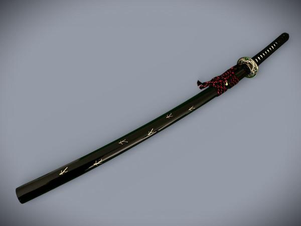 DRAGON SWORD Katana mit 12-mal gefalteter Damast Stahl Klinge Handgeschmiedetes Samurai Schwert von FENG LIN