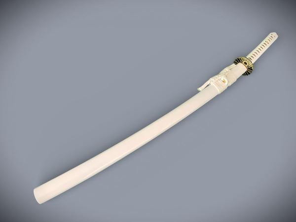 Sujin Katana mit 12-mal gefalteter Damast Klinge Handgeschmiedetes Samurai Schwert von Feng Lin