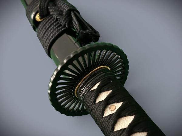 Takakura Katana mit 12-mal gefalteter Damast-Klinge Feng Lin Handgeschmiedetes Samurai Schwert