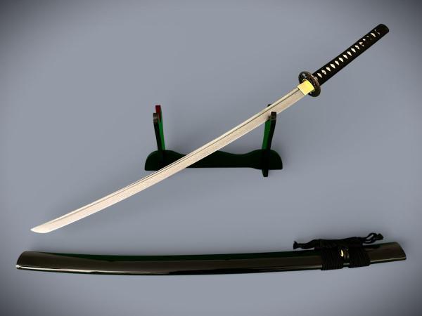 Seinei Katana mit 12-mal gefalteter Damast Stahl Klinge Handgeschmiedetes Samurai Schwert der Serie FENG LIN