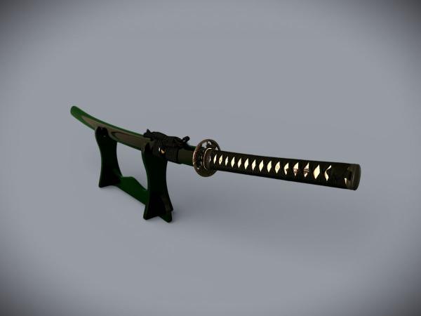 Seinei Katana mit 12-mal gefalteter Damast Stahl Klinge Handgeschmiedetes Samurai Schwert der Serie FENG LIN