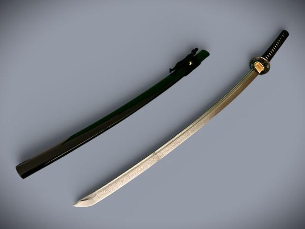Seinei Katana mit 12-mal gefalteter Damast Stahl Klinge Handgeschmiedetes Samurai Schwert der Serie FENG LIN