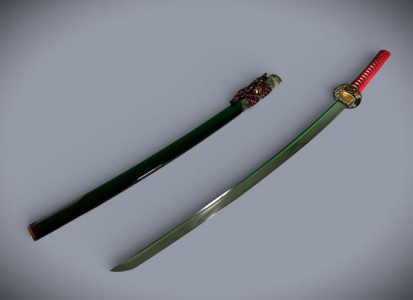 Blood Dragon Katana mit 12-mal gefalteter Klinge Handgeschmiedetes Feng Lin Samurai Schwert
