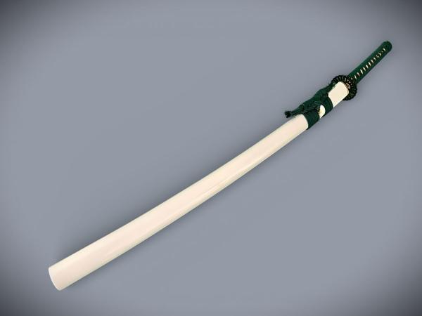 Saimei Katana mit 12-mal gefalteter Damast Klinge Handgeschmiedetes Samurai Schwert von Feng Lin