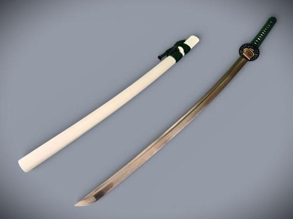 Saimei Katana mit 12-mal gefalteter Damast Klinge Handgeschmiedetes Samurai Schwert von Feng Lin