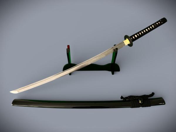 Daimyo Katana mit 12-mal gefalteter Damast Klinge Feng Lin Handgeschmiedetes Samurai Schwert
