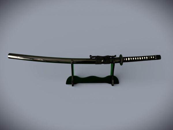 Daimyo Katana mit 12-mal gefalteter Damast Klinge Feng Lin Handgeschmiedetes Samurai Schwert