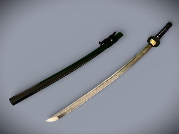 Daimyo Katana mit 12-mal gefalteter Damast Klinge Feng Lin Handgeschmiedetes Samurai Schwert