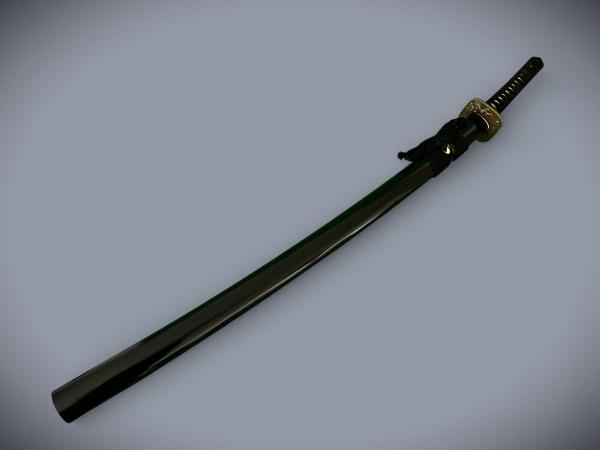 Fujisan Katana mit 12-mal gefalteter Damast Klinge Feng Lin Handgeschmiedetes Samurai Schwert