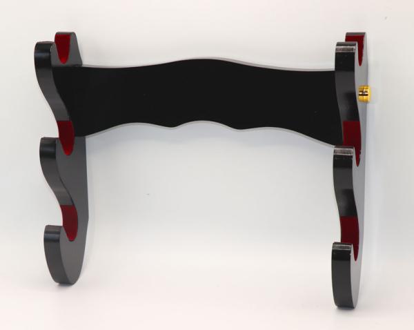 Wandhalter für 3 Schwerter schwarz mit Hochglanzlack