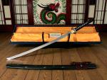 DRAGON SWORD Katana mit 12-mal gefalteter Damast Stahl Klinge Handgeschmiedetes Samurai Schwert von FENG LIN