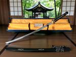 Bamboo Katana mit 12-mal gefalteter Damast Klinge Handgeschmiedetes Samurai Schwert von Feng Lin